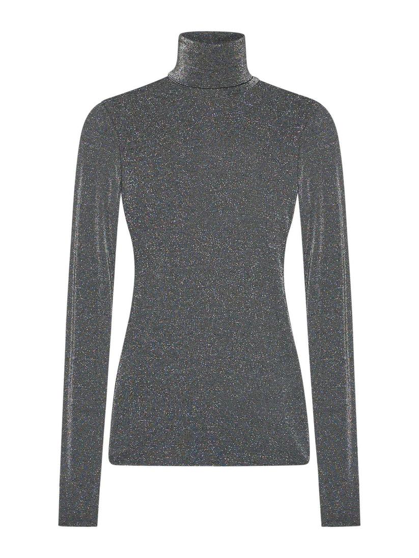 Space Simona Corsellini Dolcevita maniche lunghe in tulle lurex Vendite Flash
