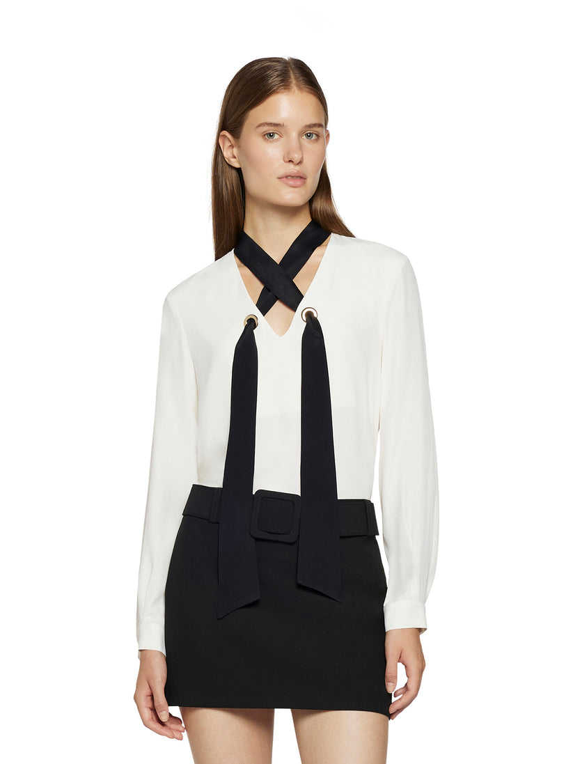 Space Simona Corsellini Camicia con fusciacca e vele in metallo oro 2025