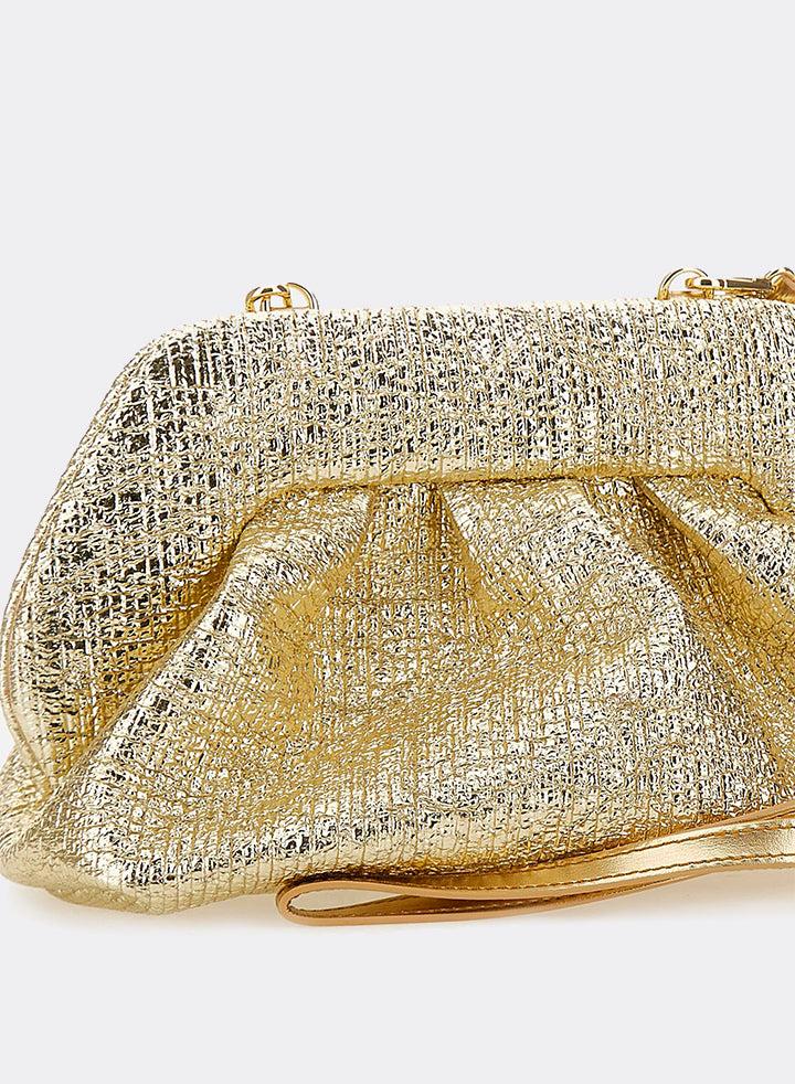 Themoirè TIA CRUMPLED LAMINATED GOLD Spedizione Gratuita