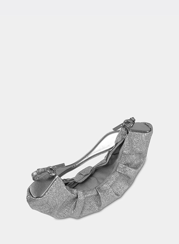 Themoirè CRISALI CRUMPLED LAMINATED SILVER Saldi Di Fabbrica