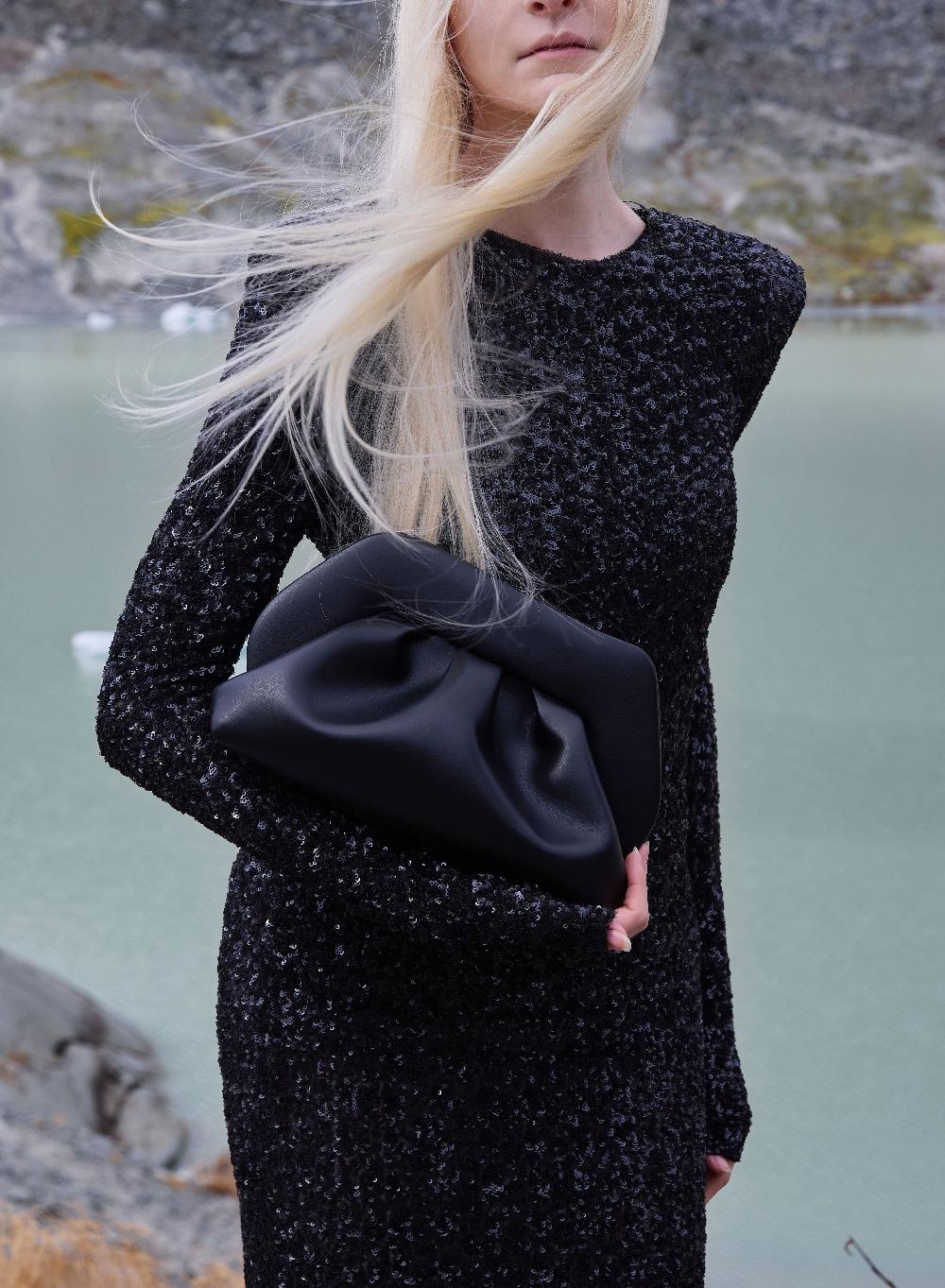 Themoirè TIA VEGAN FABRIC BLACK & Italy