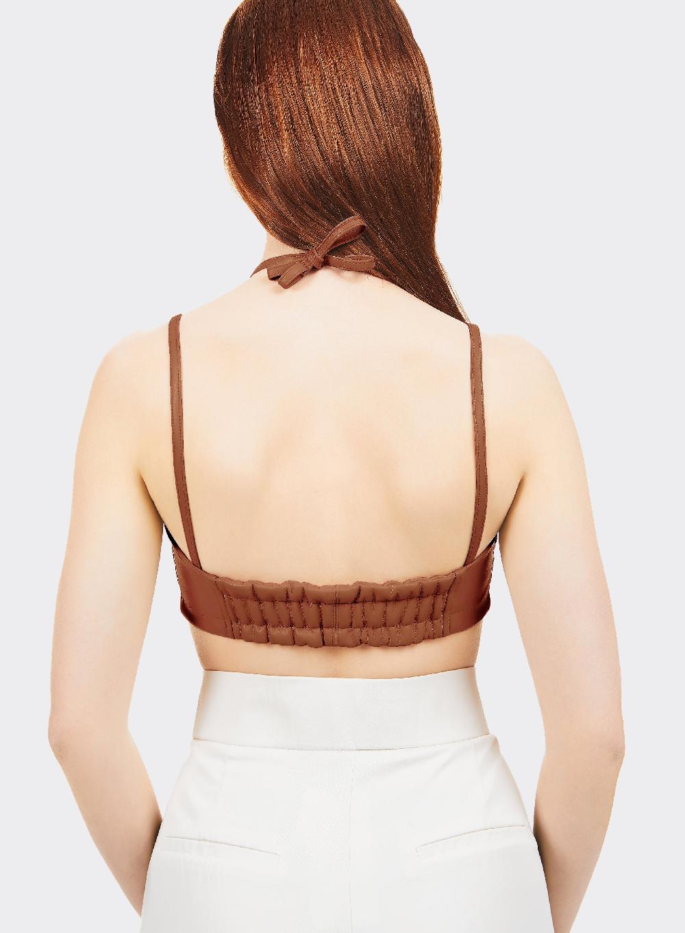 Themoirè BRALETTE VEGAN FABRIC BROWN Rilascio limitato