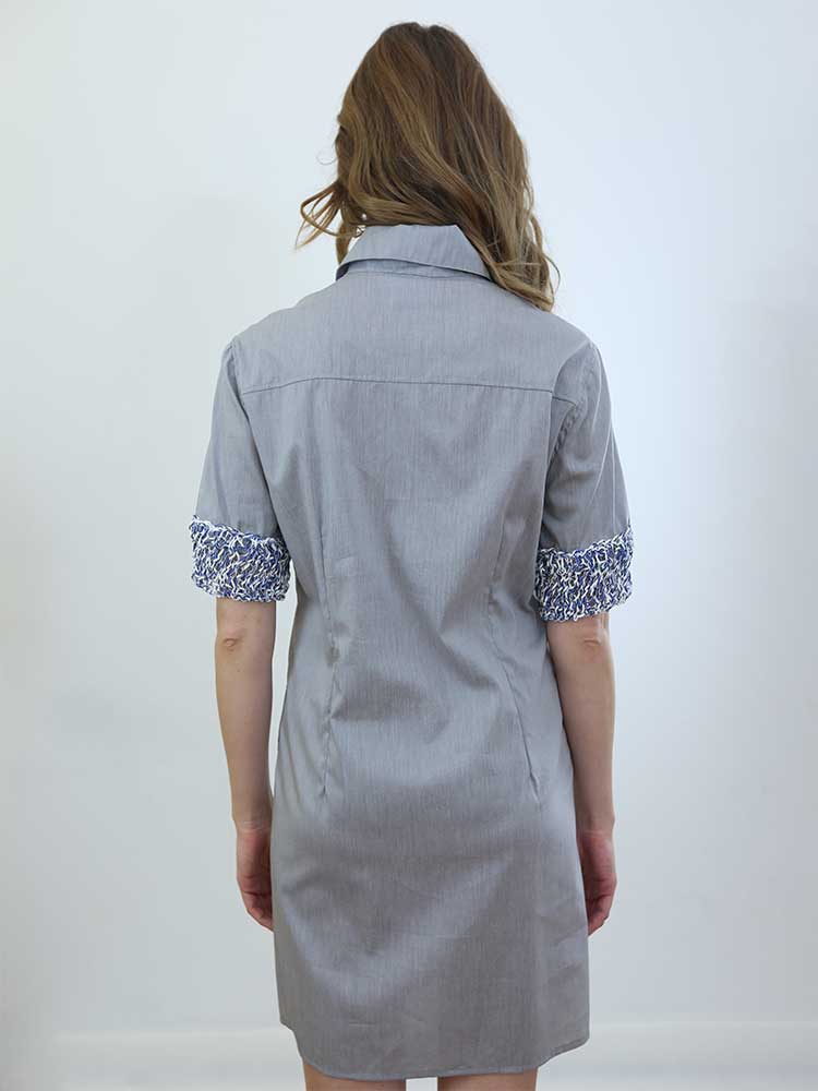 Tricot à Porter ABITO A CAMICIA MIDI BORDO MANICHE CROCHET Pezzi Unici
