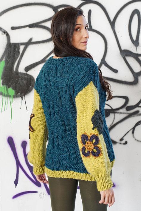 Tricot à Porter Bicolor sleeves flower Outlet