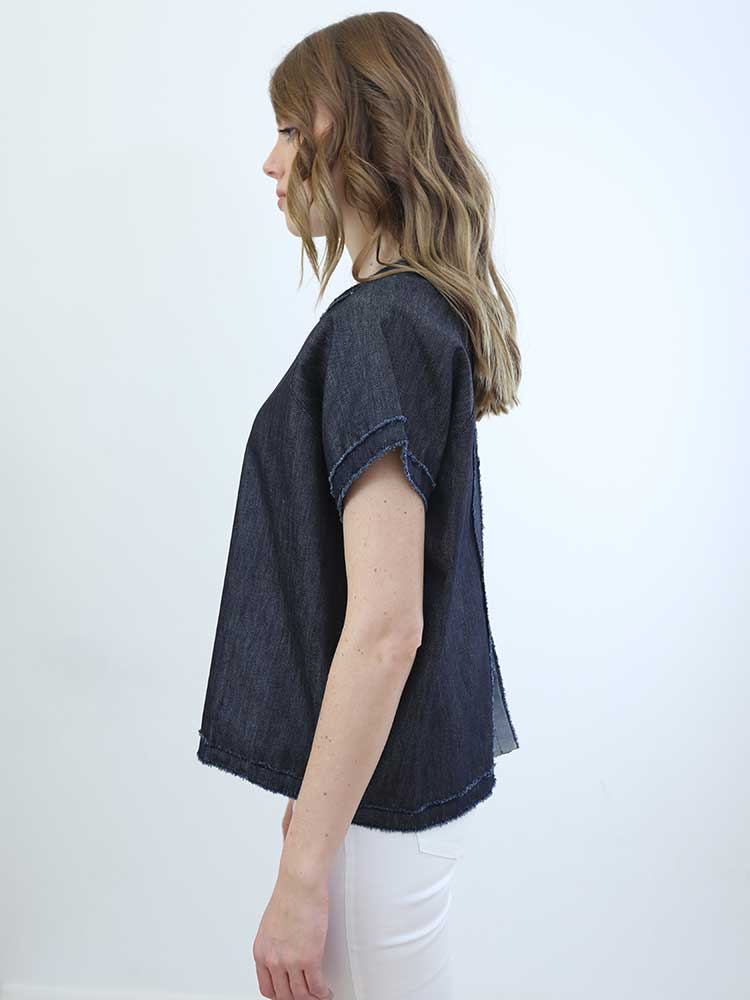 Tricot à Porter CAMICIA DENIM CON APERTURA SULLA SCHIENA Qualità