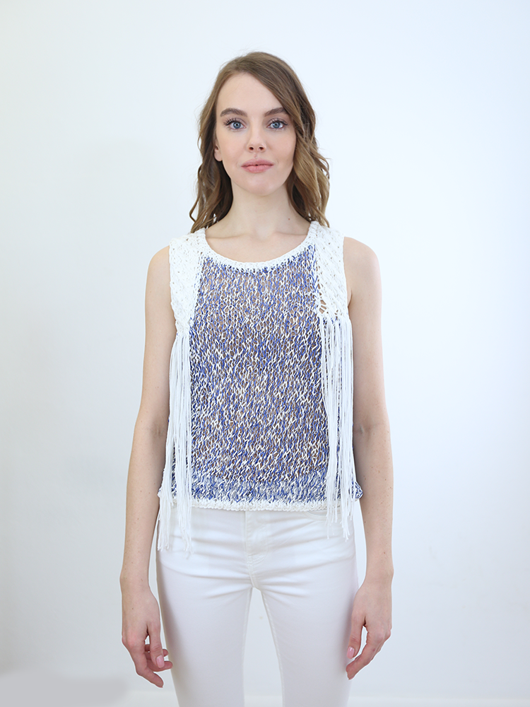 Tricot à Porter CANOTTA MOULINE CON FRANGE Vendita