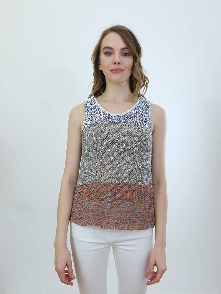 Tricot à Porter CANOTTA TRAFORATA SCOLLO AMERICANA Spedizione Gratuita