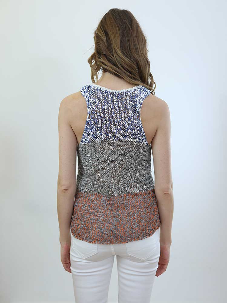 Tricot à Porter CANOTTA TRAFORATA SCOLLO AMERICANA Spedizione Gratuita
