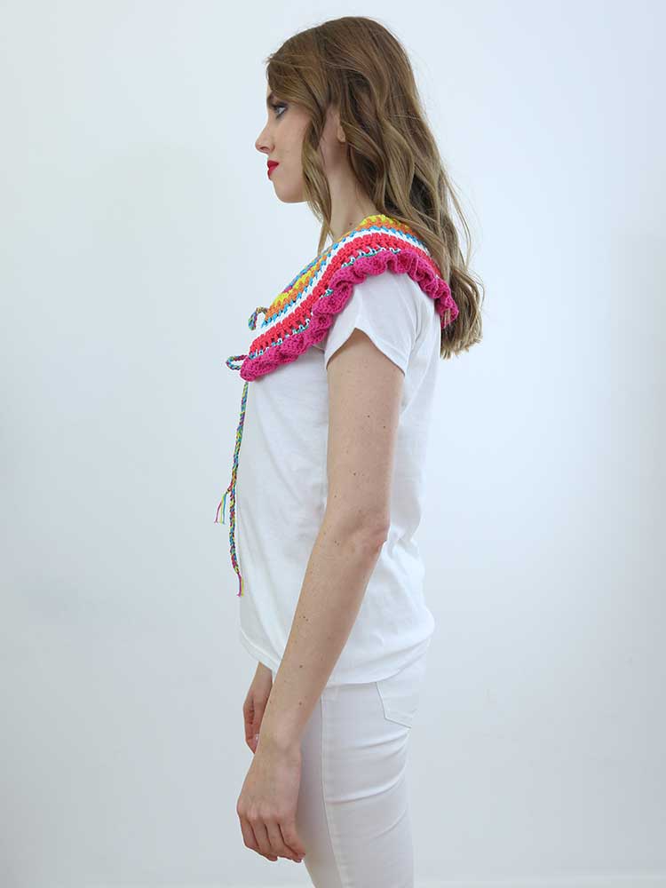 Tricot à Porter COLLO MULTICOLOR CROCHET Qualità Garantita