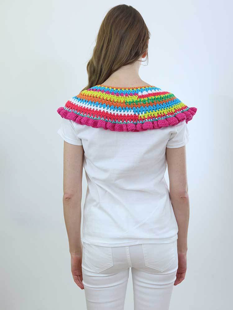 Tricot à Porter COLLO MULTICOLOR CROCHET Qualità Garantita