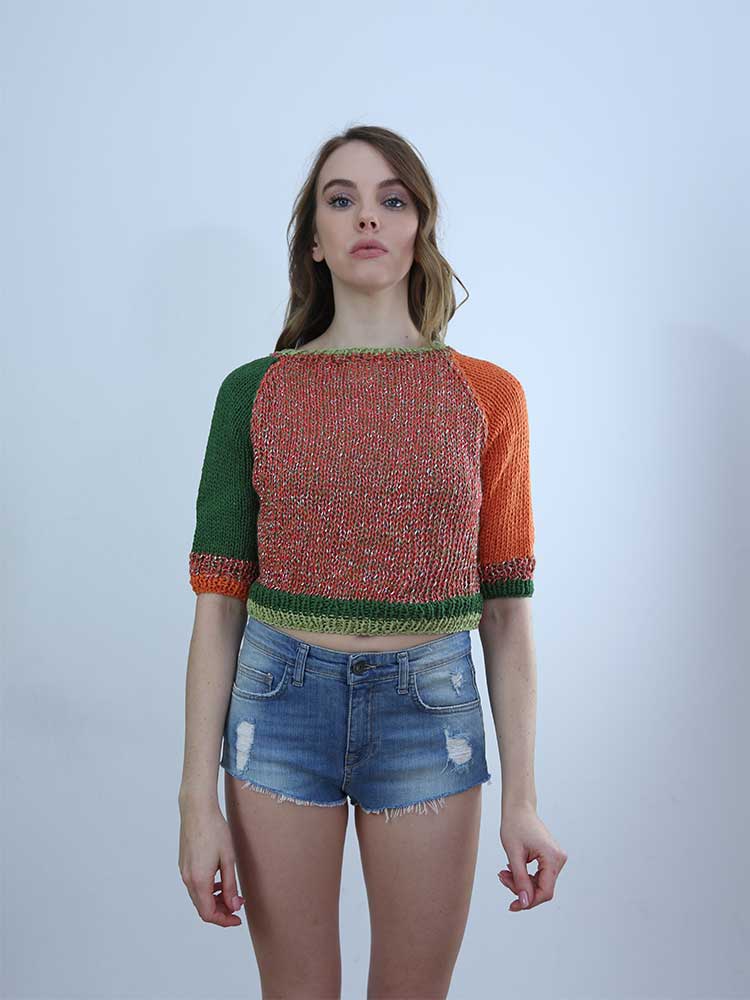 Tricot à Porter MAGLIA CROPPED MANICA 3/4 Affare Del Giorno