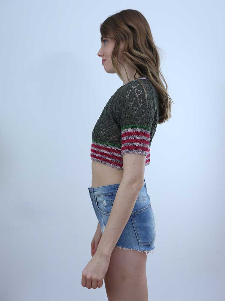 Tricot à Porter MAGLIA CROPPED TRAFORATA Prezzo Ridotto