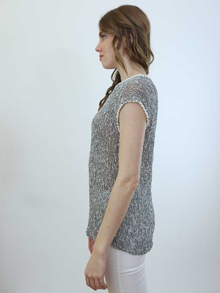 Tricot à Porter MAGLIA SENZA MANICHE PROFILI CONTRASTO Economico