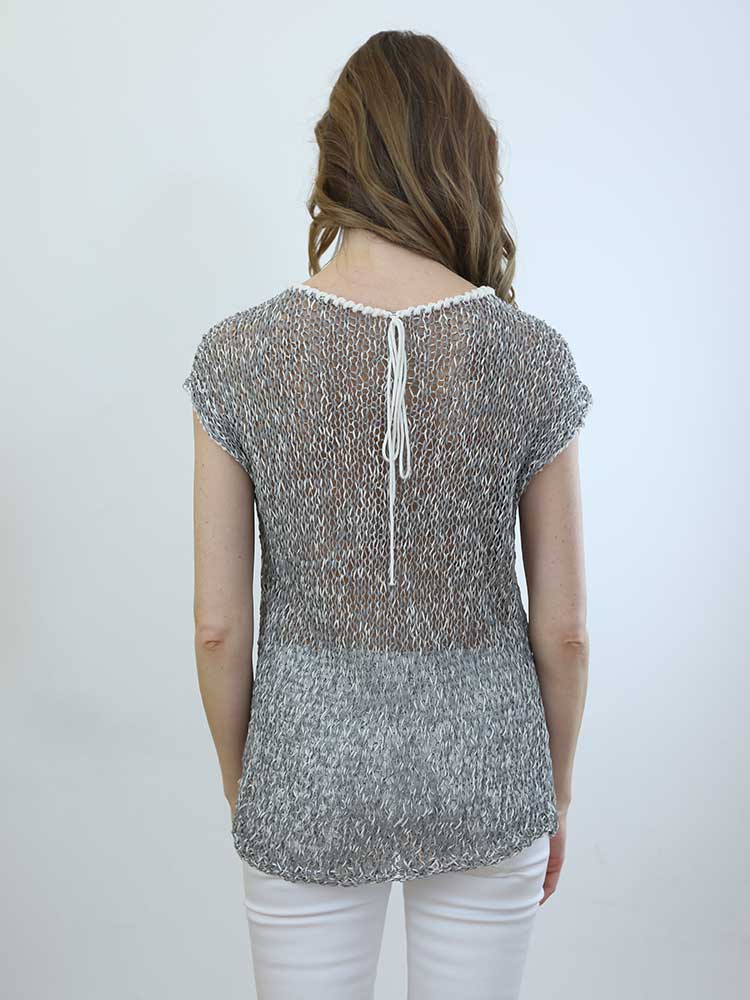 Tricot à Porter MAGLIA SENZA MANICHE PROFILI CONTRASTO Economico
