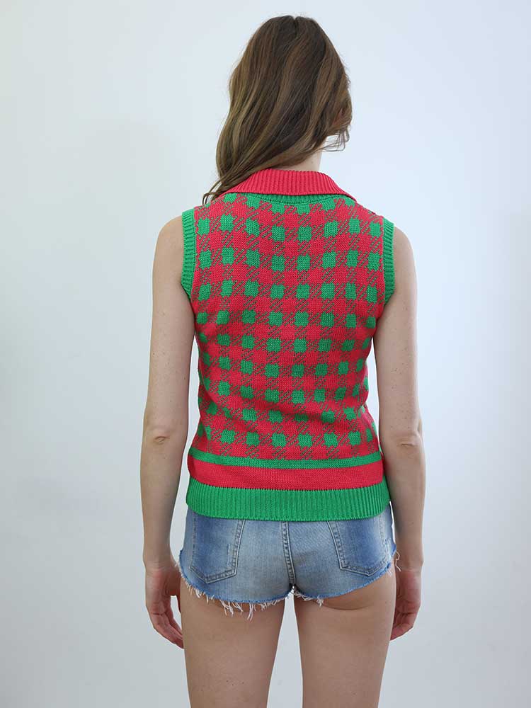 Tricot à Porter POLO SCOLLO V SENZA MANICHE Saldi