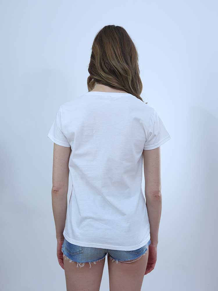 Tricot à Porter T-SHIRT SCOLLO PROFONDO APPLICAZIONI CROCHET Vendite Flash