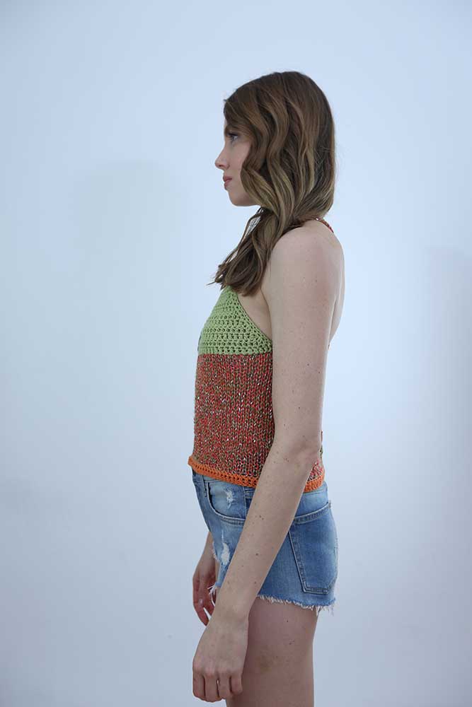 Tricot à Porter TOP CROPPED SPALLINE INCROCIATE In Saldo