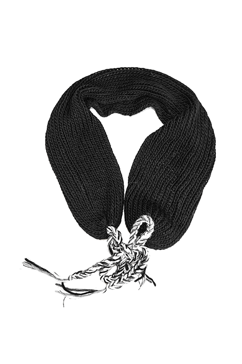 Tricot à Porter Zig zag neck scarf black Vendita Calda