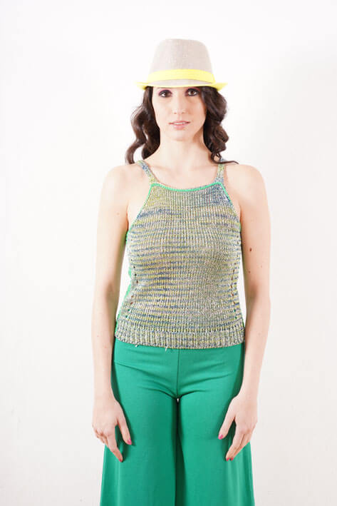 Tricot à Porter Lurex tank top Nuovo