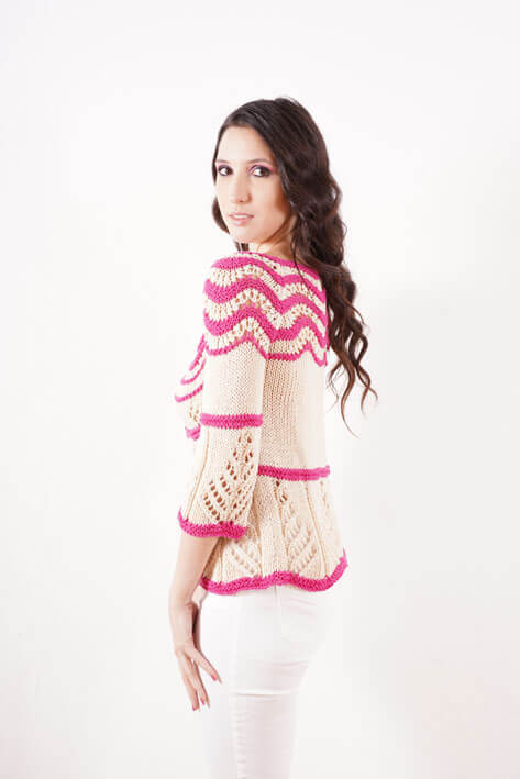 Tricot à Porter Sweater waves Vendita Economica
