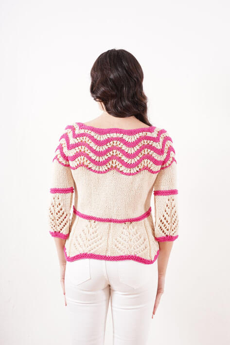 Tricot à Porter Sweater waves Vendita Economica