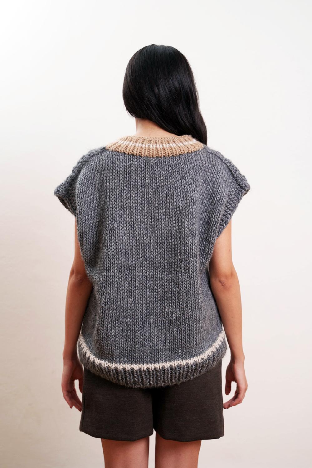 Tricot à Porter Gilet over traforato orli a coste Pezzi Unici