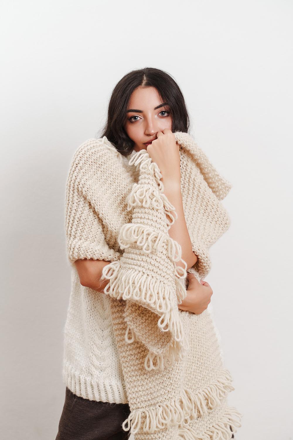 Tricot à Porter Sciarpa con finitura punto pelliccia Fino Al -60%