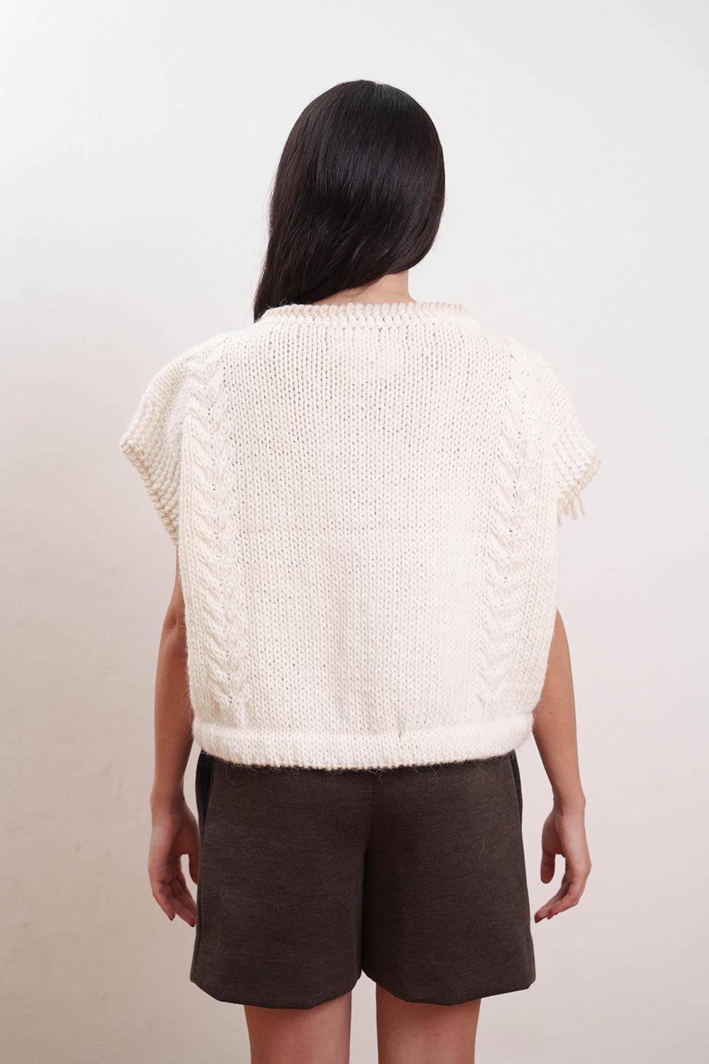 Tricot à Porter Maglia Cubetto con coulisse e frange laterali Shopping Online