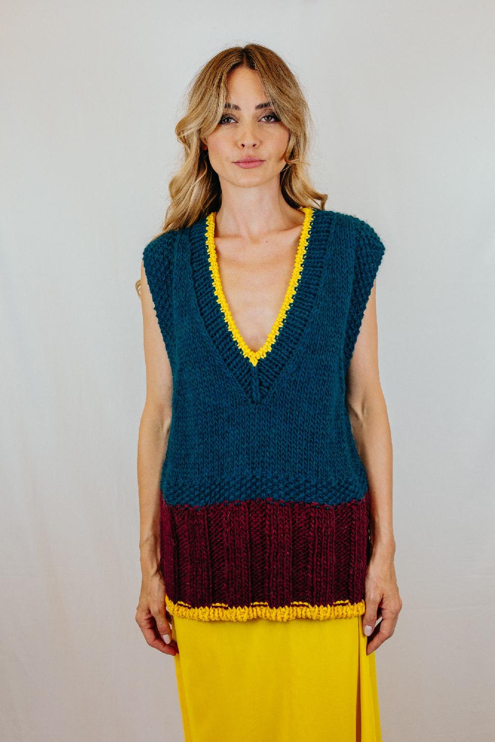 Tricot à Porter Gilet over a 3 colori Spedizione Gratuita