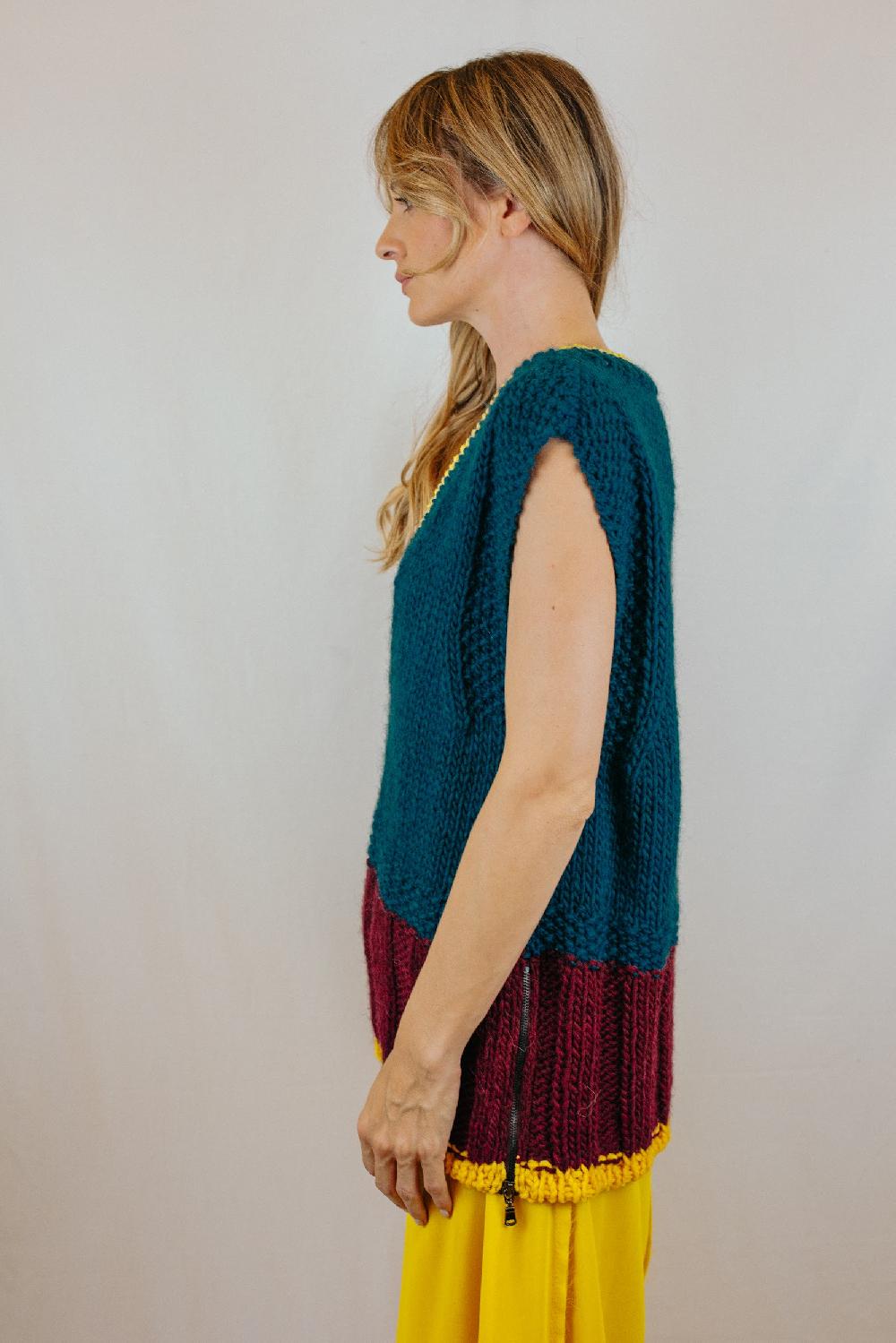 Tricot à Porter Gilet over a 3 colori Spedizione Gratuita