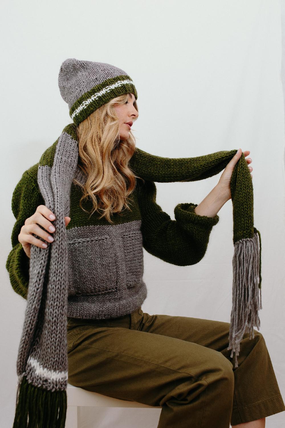 Tricot à Porter Berretto lungho bicolor Negozi Online