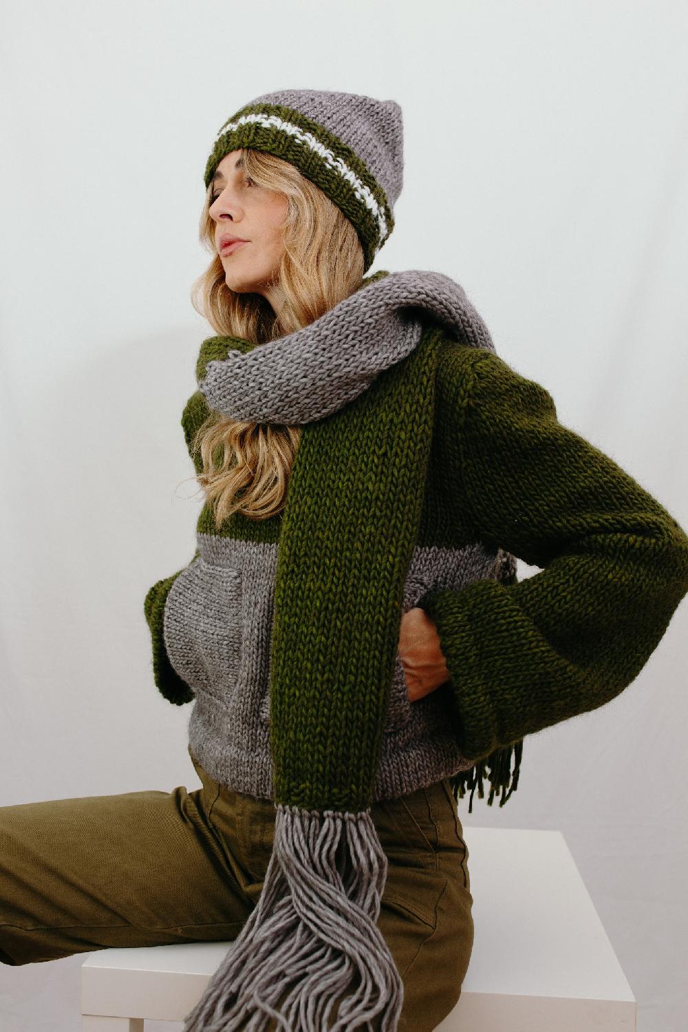 Tricot à Porter Berretto lungho bicolor Negozi Online