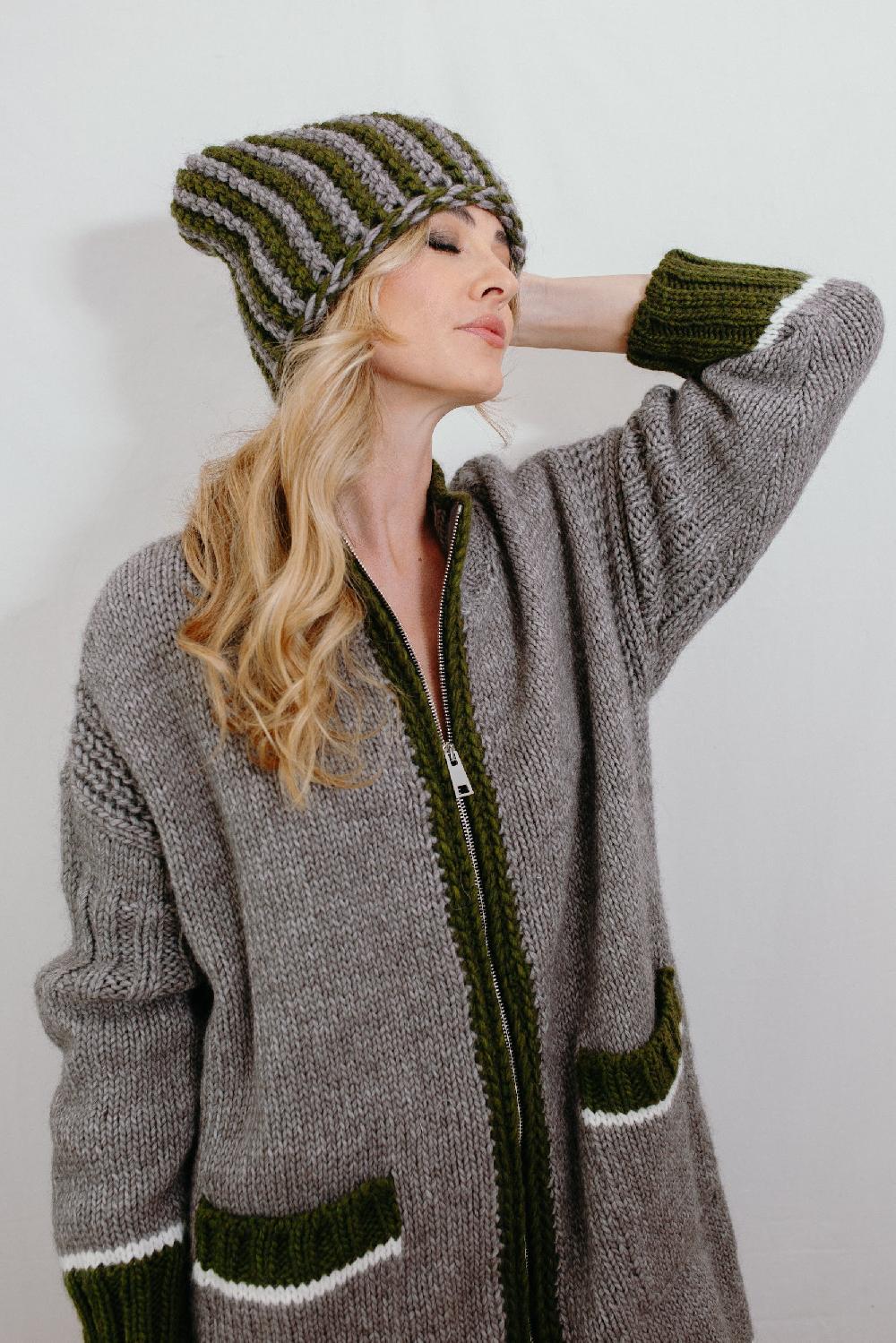 Tricot à Porter Berretto lungho bicolor Negozi Online