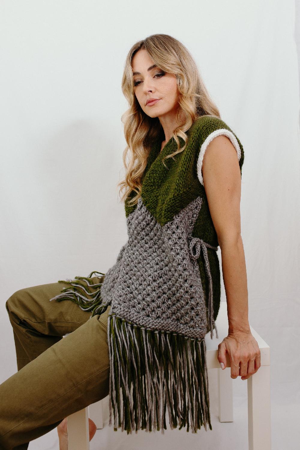 Tricot à Porter Gilet aperto con frange Prezzo Ridotto