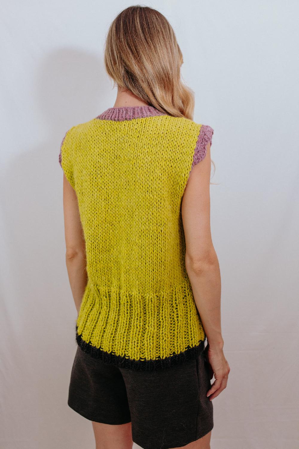 Tricot à Porter Gilet con bordo a coste alte Saldi Di Fabbrica