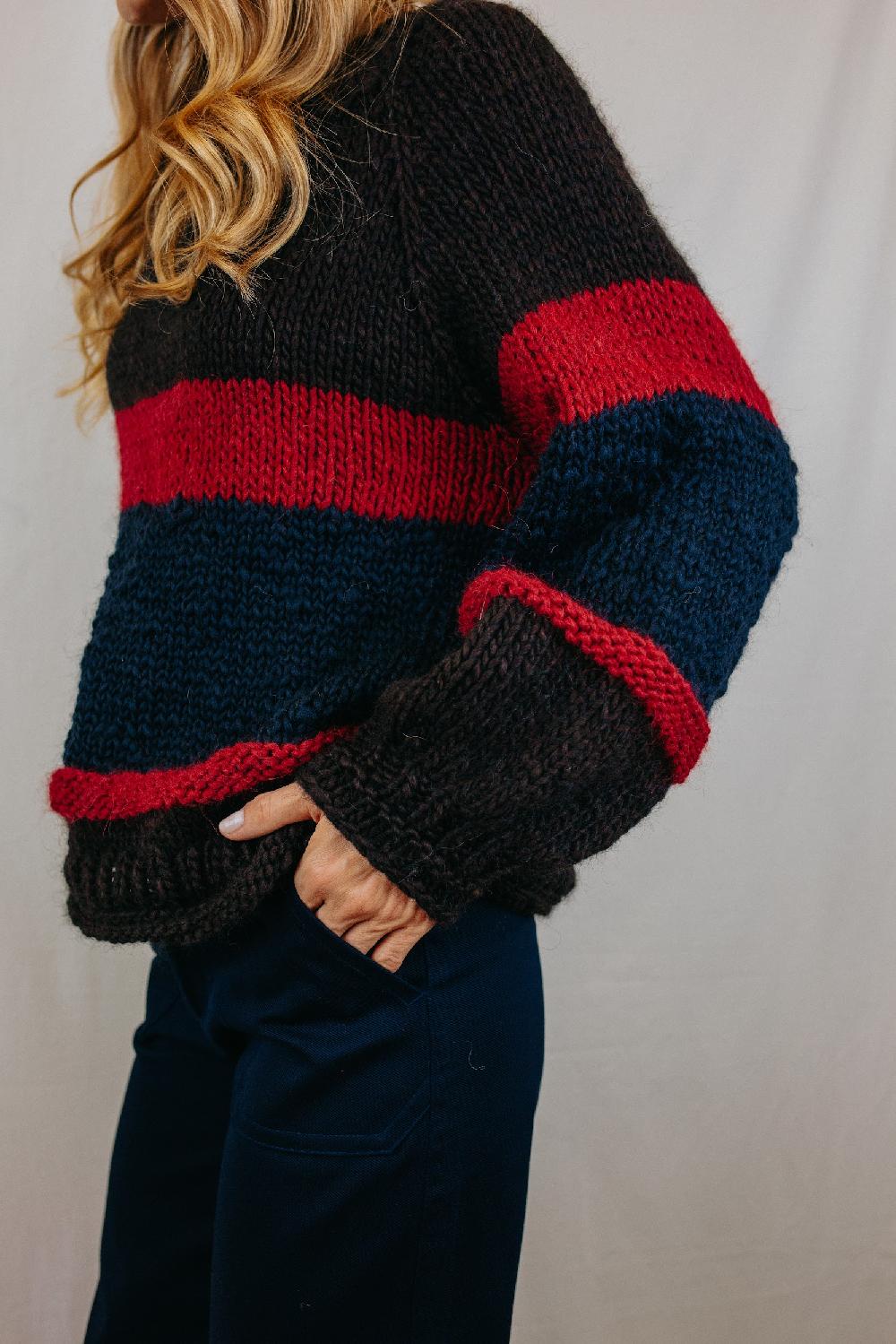 Tricot à Porter Maglia girocollo righe Nuova