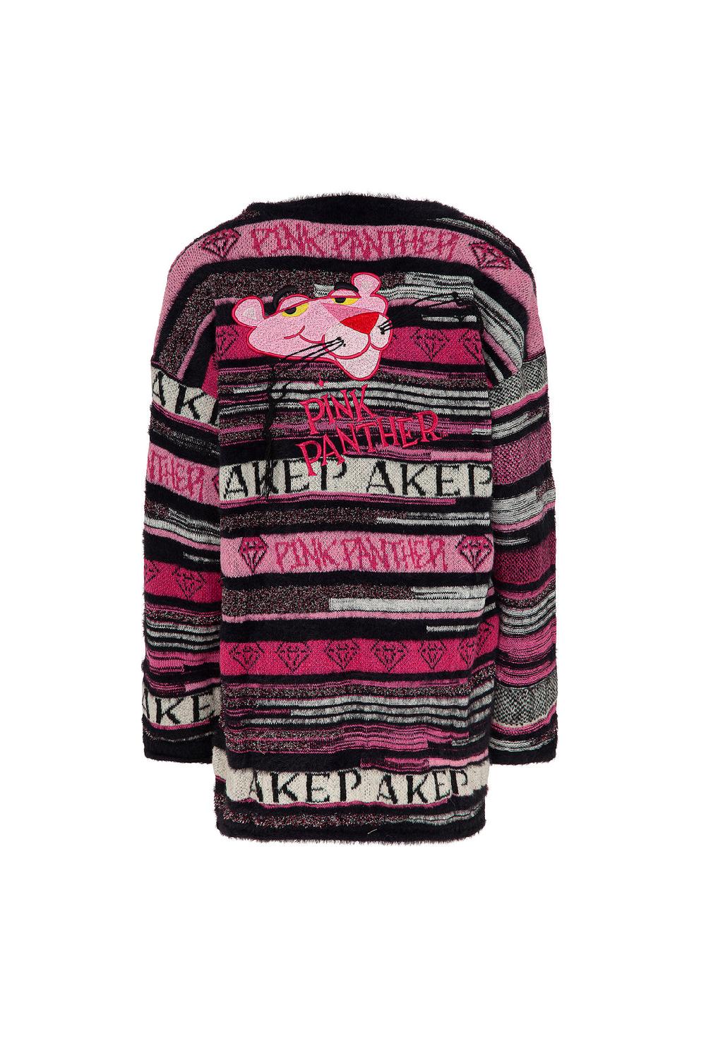 Akep CARDIGAN JACQUARD CON CINTURA - CAPSULE "AKEP X PINK PANTER" Esporta salva
