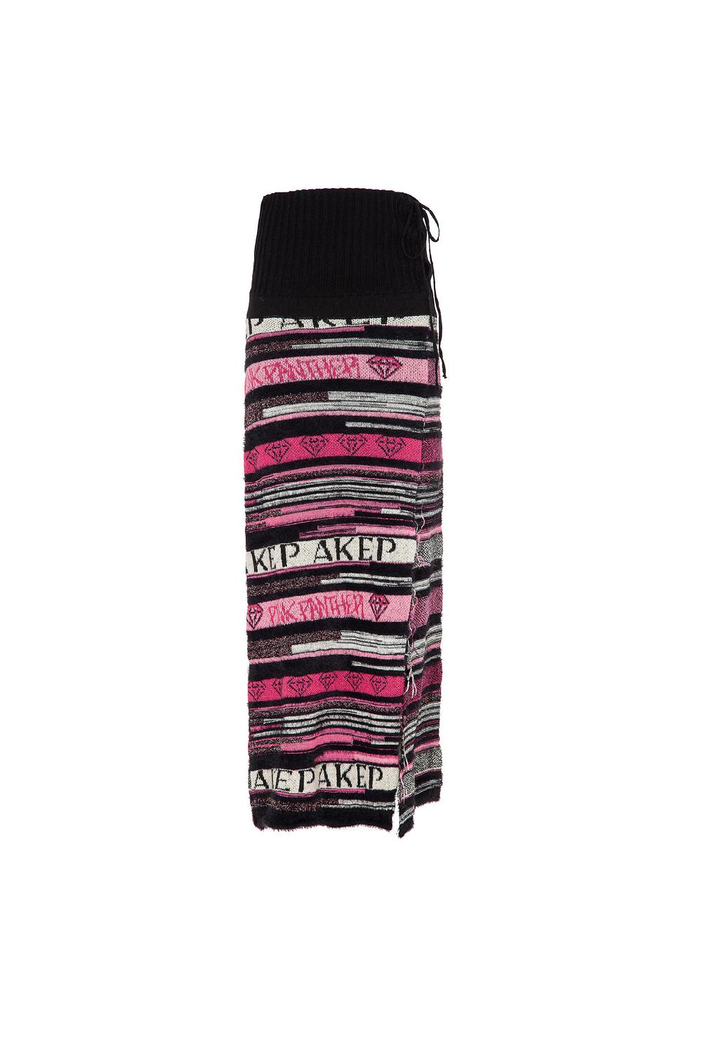 Akep GONNA LUNGA JACQUARD IN MISTO LANA - CAPSULE "AKEP X PINK PANTER" Vendita Calda