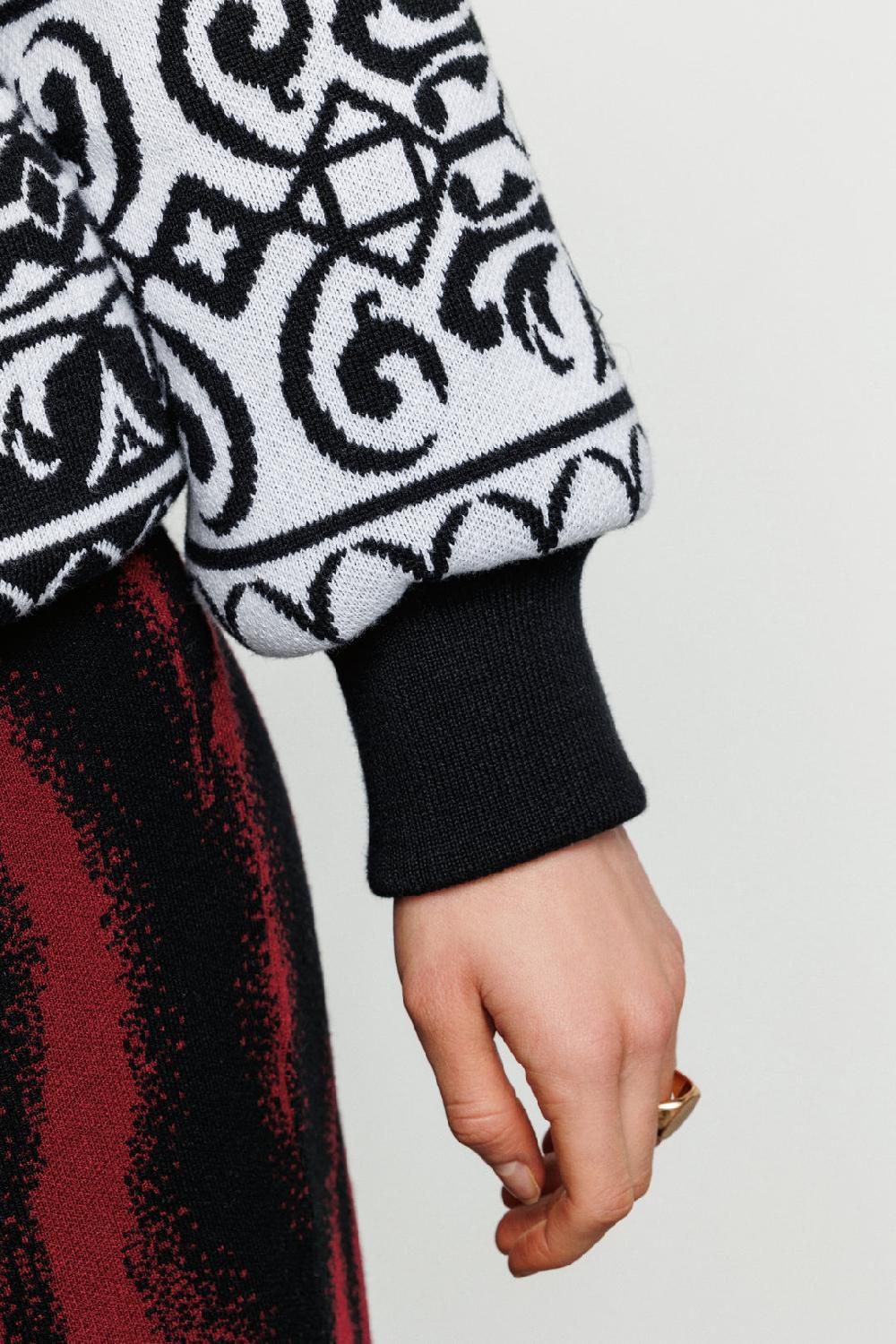 Akep BOMBER PIUMINO AKEP CON INSERTO JACQUARD SUL FONDO Nuovo