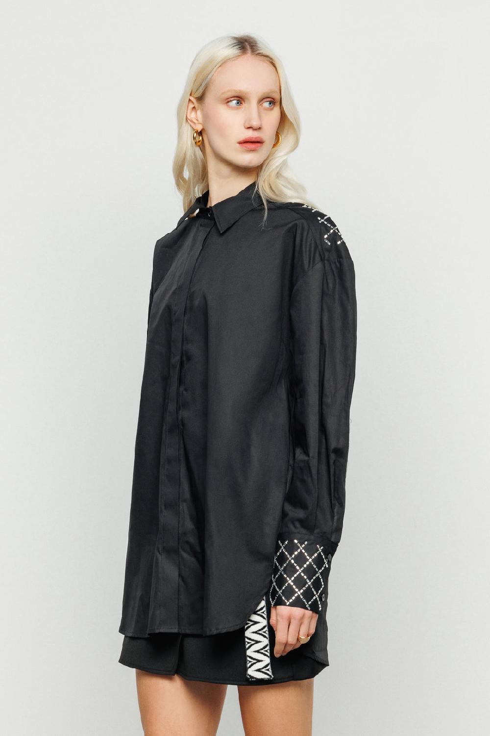 Akep CAMICIA OVERSIZE AKEP CON DETTAGLIO STRASS Spedizione Gratuita