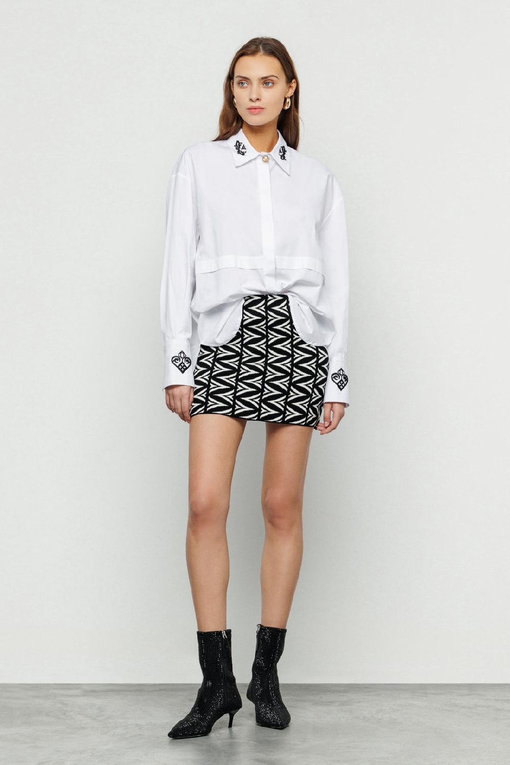 Akep CAMICIA OVERSIZE AKEP CON RICAMO IN COTONE Soddisfazione Garantita