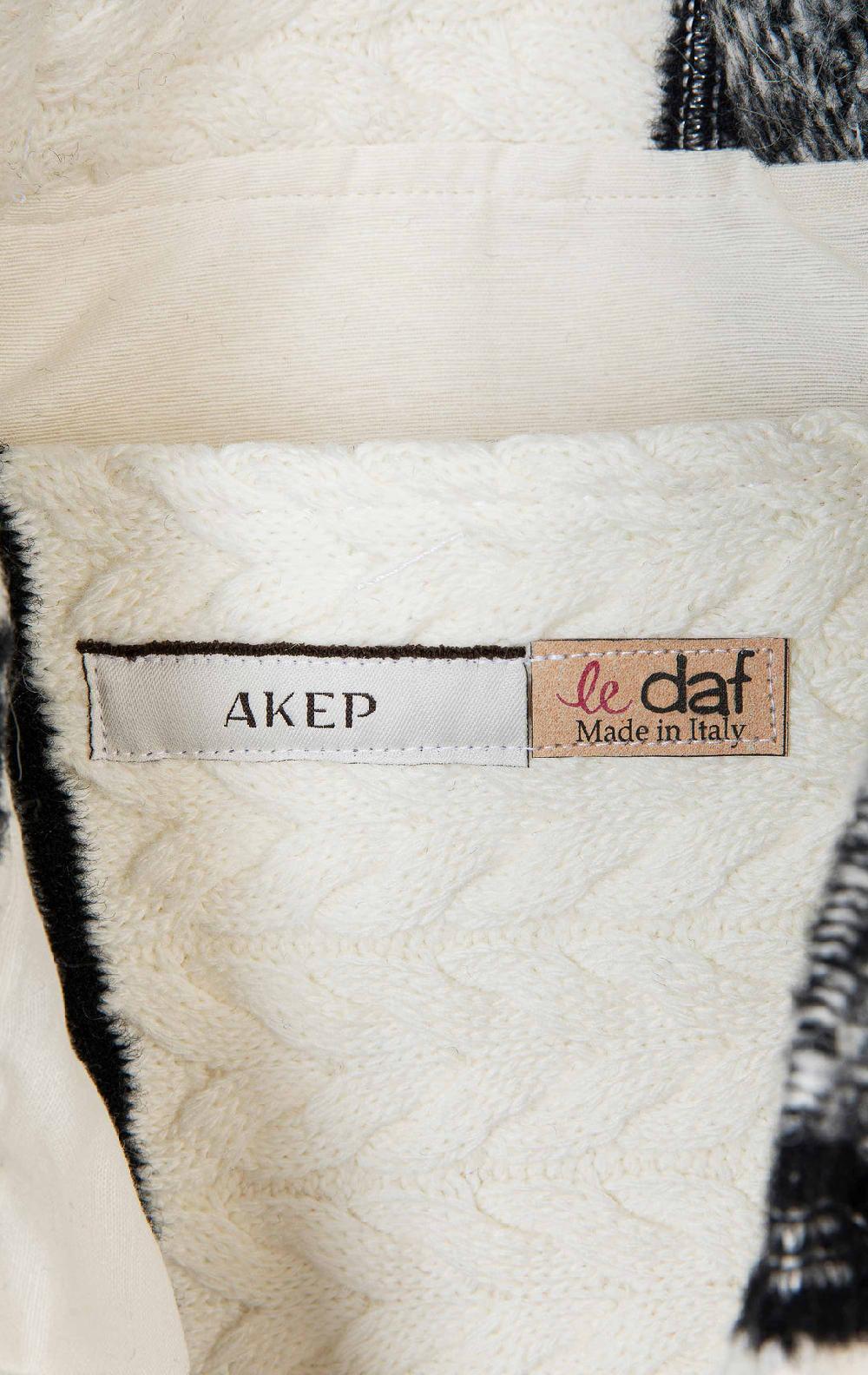 Akep SHOPPING BAG AKEP MISTO LANA JACQUARD WHITE&BLACK Promozione Limitata