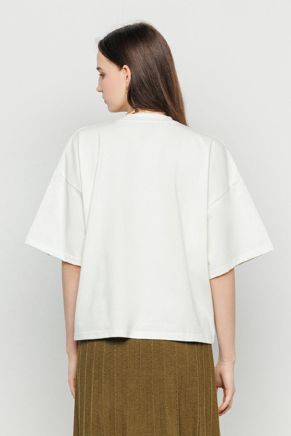 Akep T-SHIRT AKEP OVERSIZE CON APPLICAZIONE JACQUARD SUL DAVANTI Shopping Online