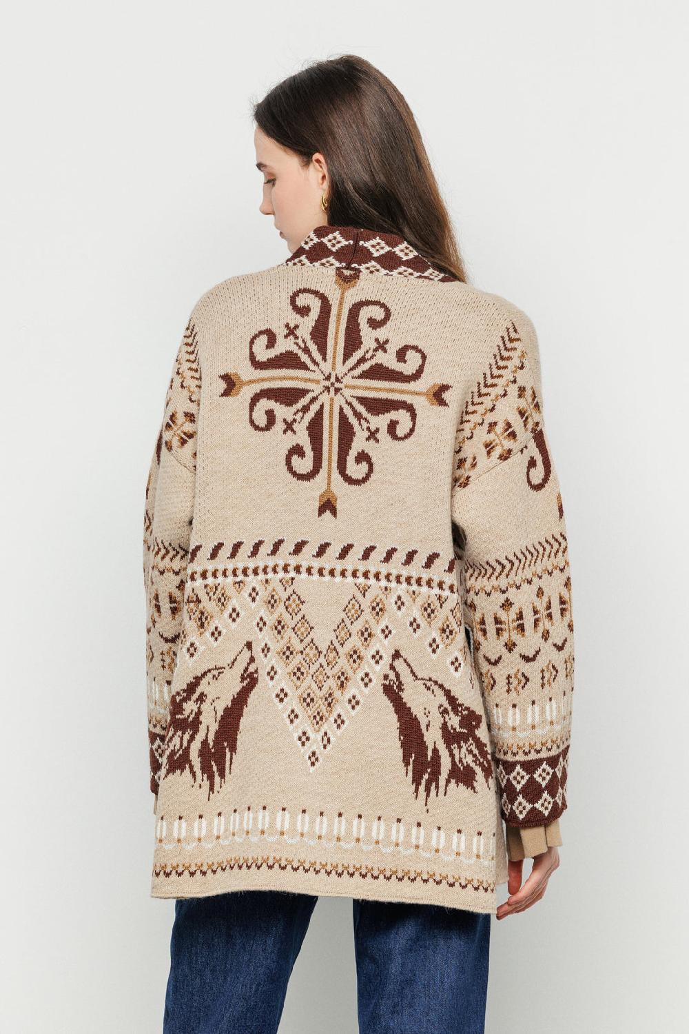 Akep CARDIGAN AKEP IN JACQUARD CON CINTURA Convenienza