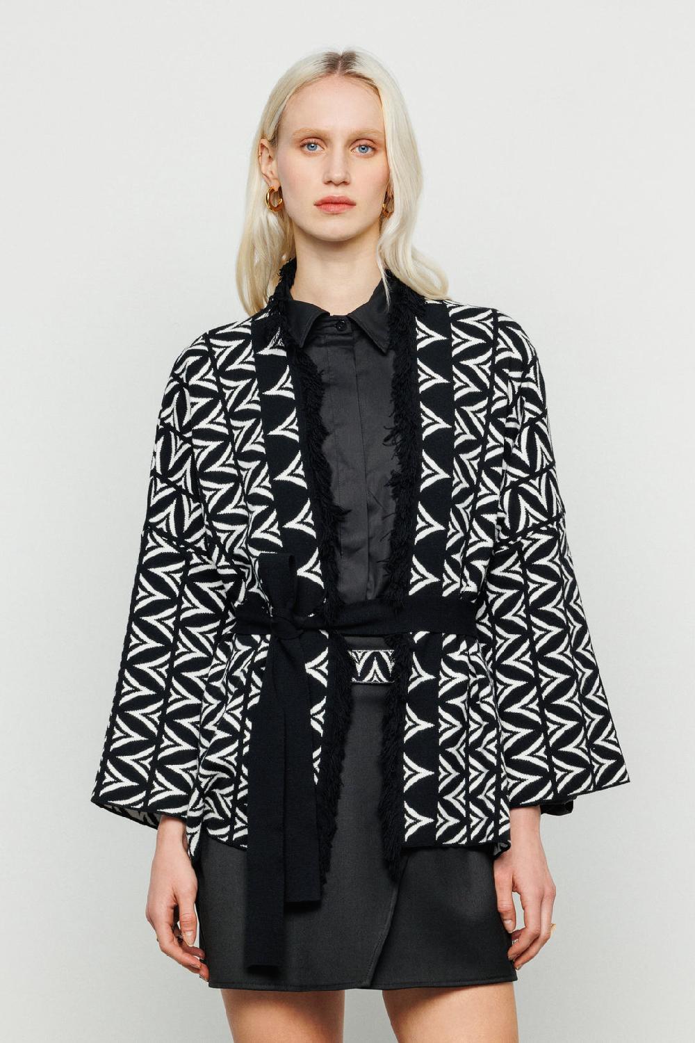 Akep CARDIGAN AKEP JACQUARD FANTASIA ALLOVER LOGOMANIA Novità