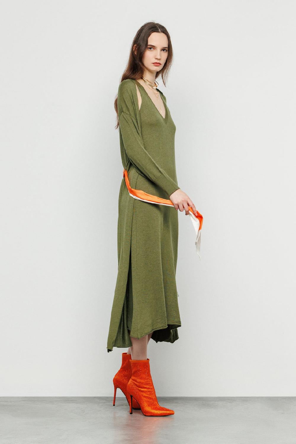 Akep CARDIGAN MIDI CON FOULARD IN VITA Online