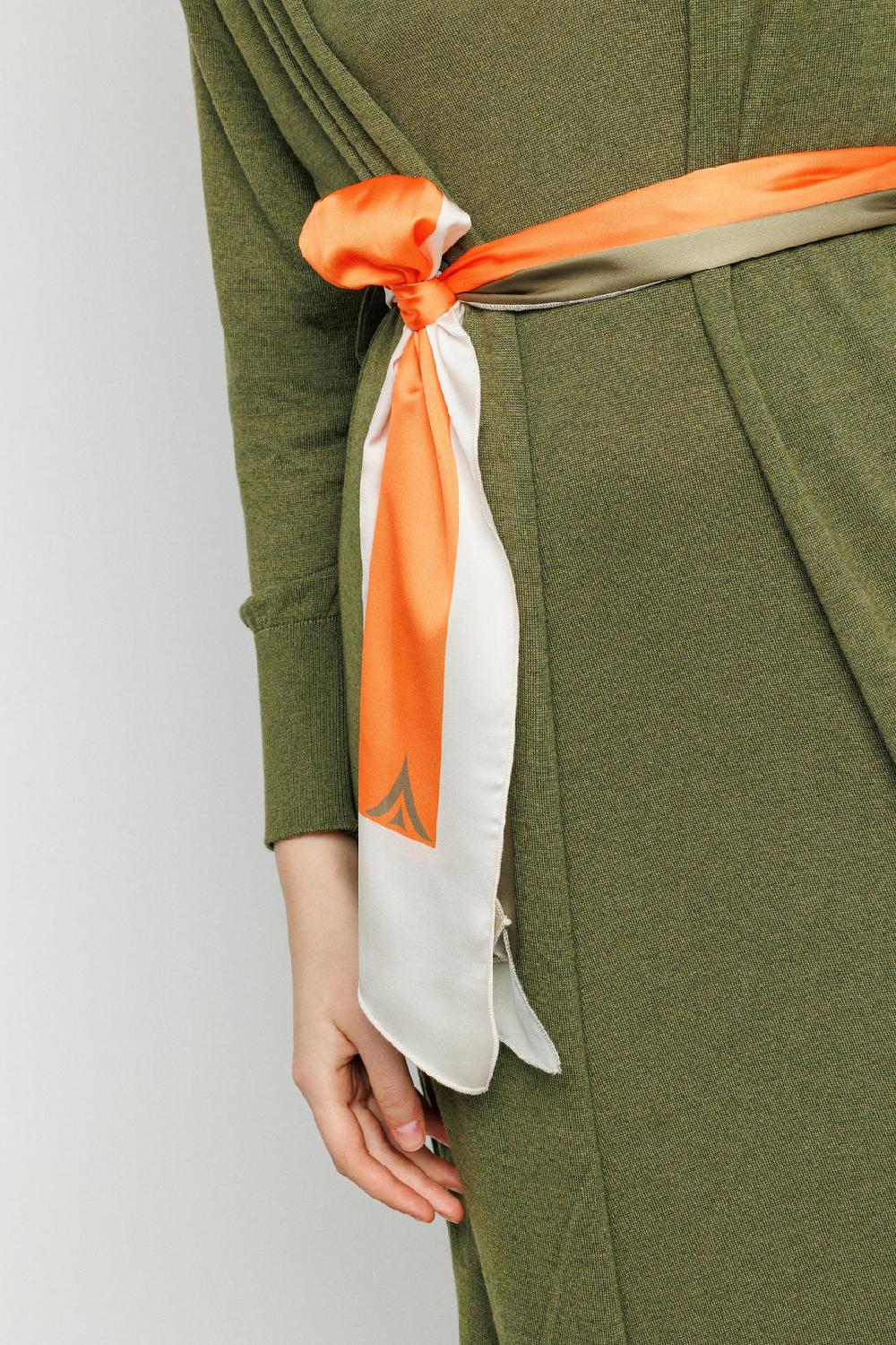 Akep CARDIGAN MIDI CON FOULARD IN VITA Online