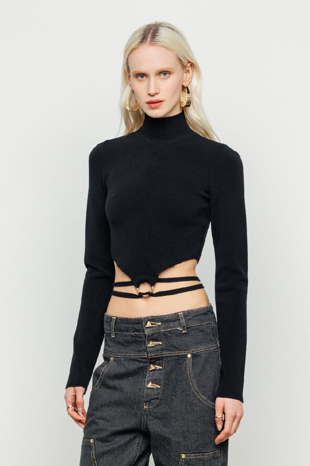 Akep CROP TOP AKEP A COLLO ALTO CUT CHEST In Vendita