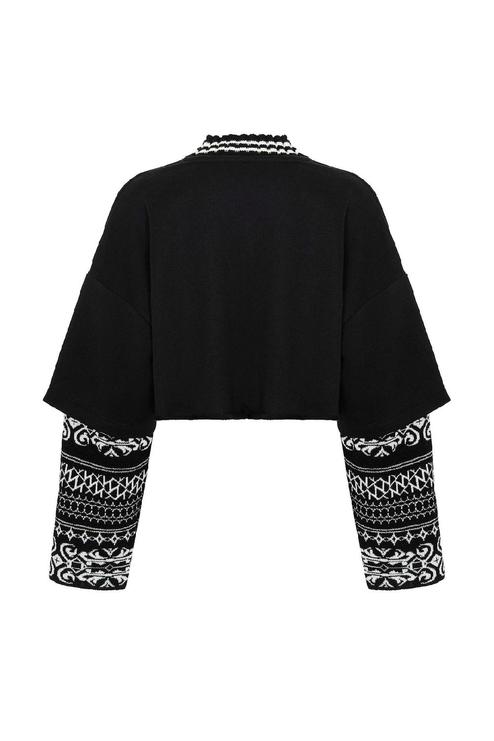 Akep FELPA AKEP CROPPED CON MANICHE IN JACQUARD Negozio