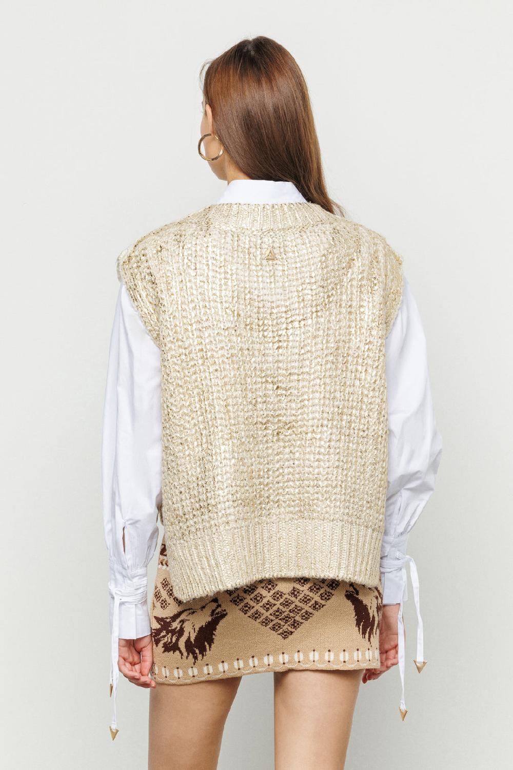 Akep GILET AKEP PLACCATURA GOLD CON SCOLLO A V Italy